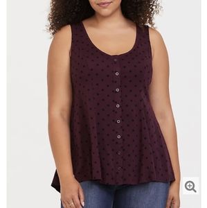 Torrid Purple Polka Dot Sleeveless Top 4
